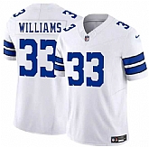 Men & Women & Youth Dallas Cowboys #33 Javonte Williams White 2025 F.U.S.E. Vapor Untouchable Limited Stitched Jersey,baseball caps,new era cap wholesale,wholesale hats